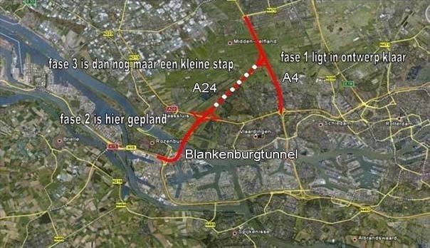 Doemscenario A4 en Blankenbergtunnel in Midden-Delfland